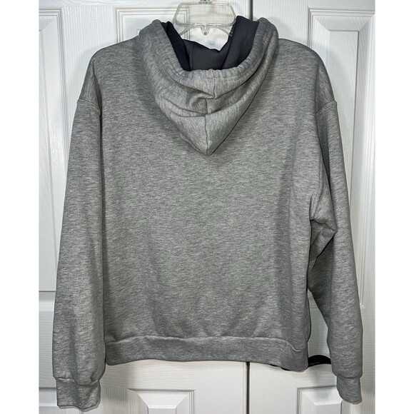 Army Embroidered Full-Zip Hooded Sweatshirt in Gray Lifesigns Unisex Large - Picture 2 of 7